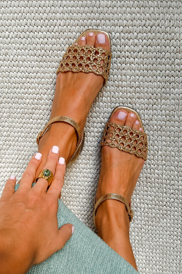 Aurora | Golden Timeless Charm Sandals