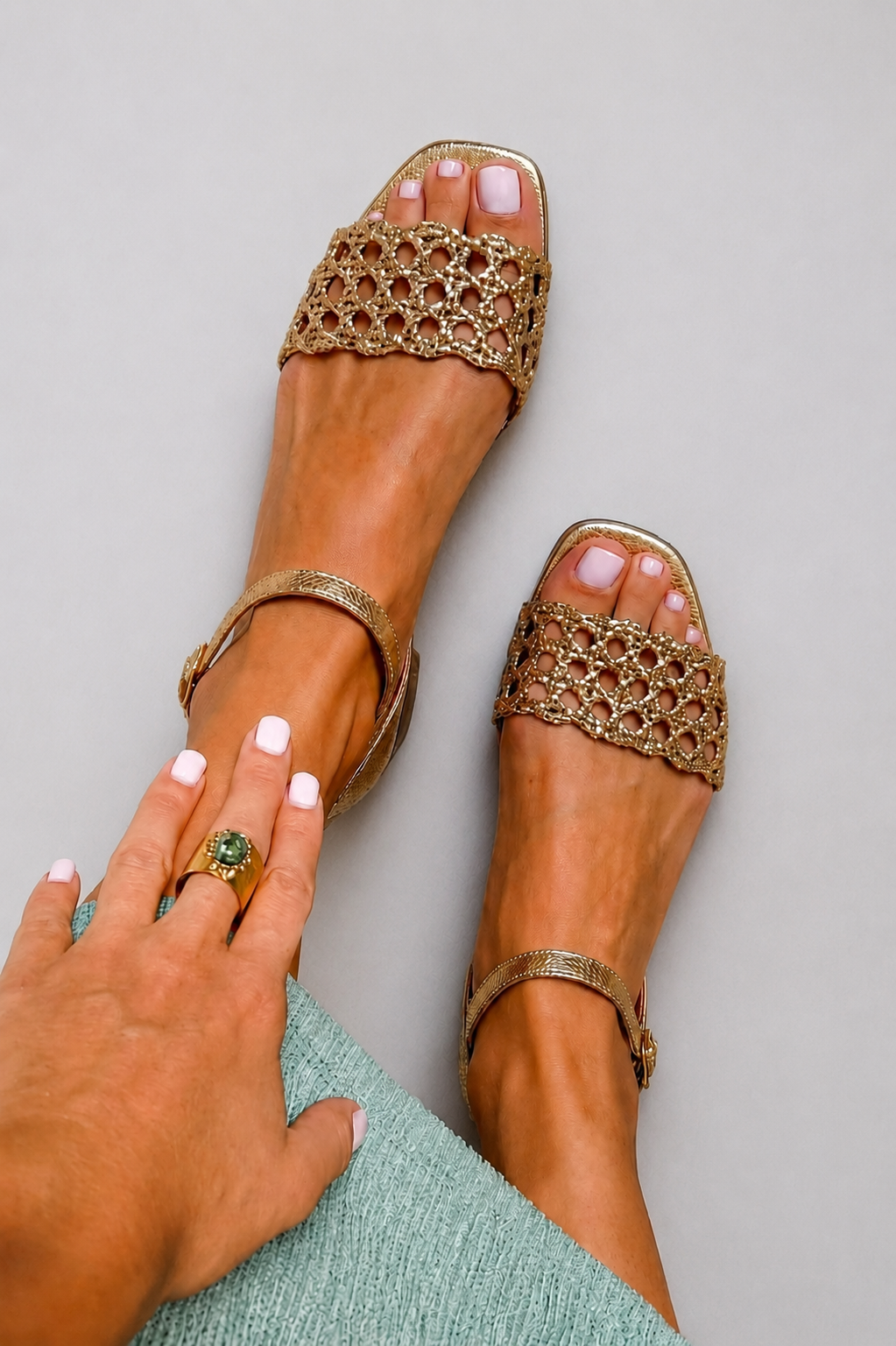 Aurora | Golden Timeless Charm Sandals