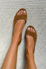 Nicoletta | Casual Low-Heel Open-Toe Eco-Suede Slingback Sandals