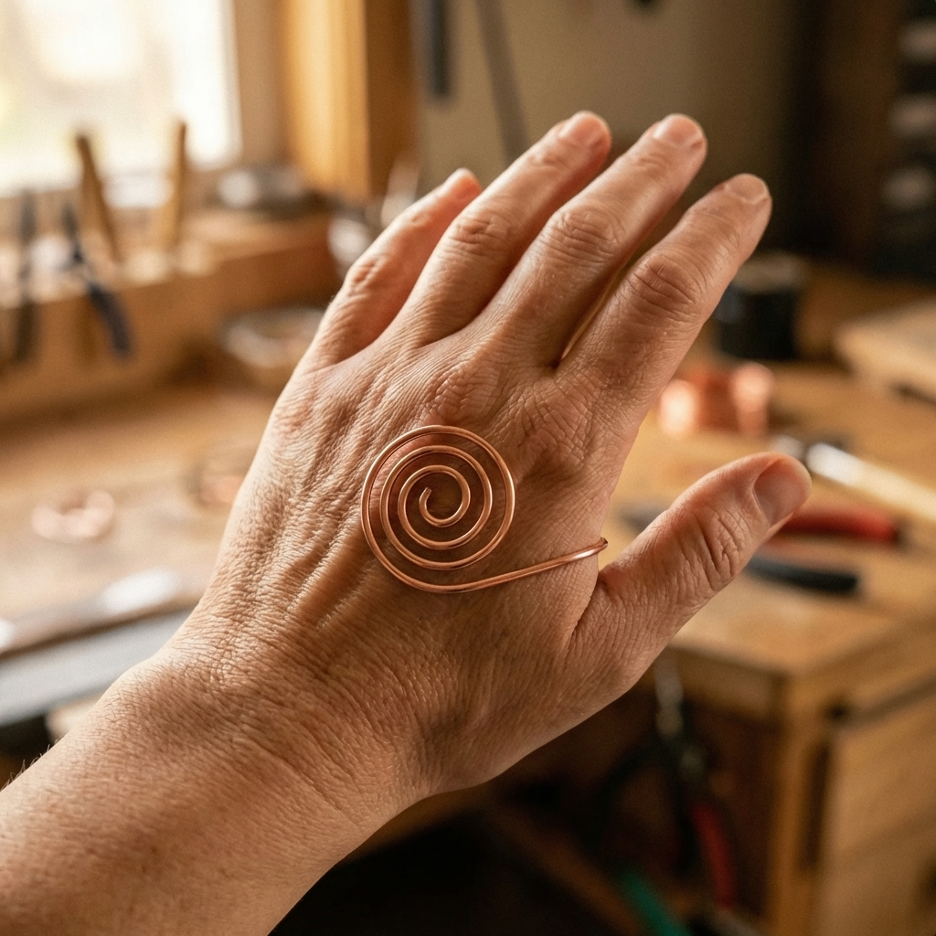Lucia & Mila Hand-Forged Copper Spiral - Braid