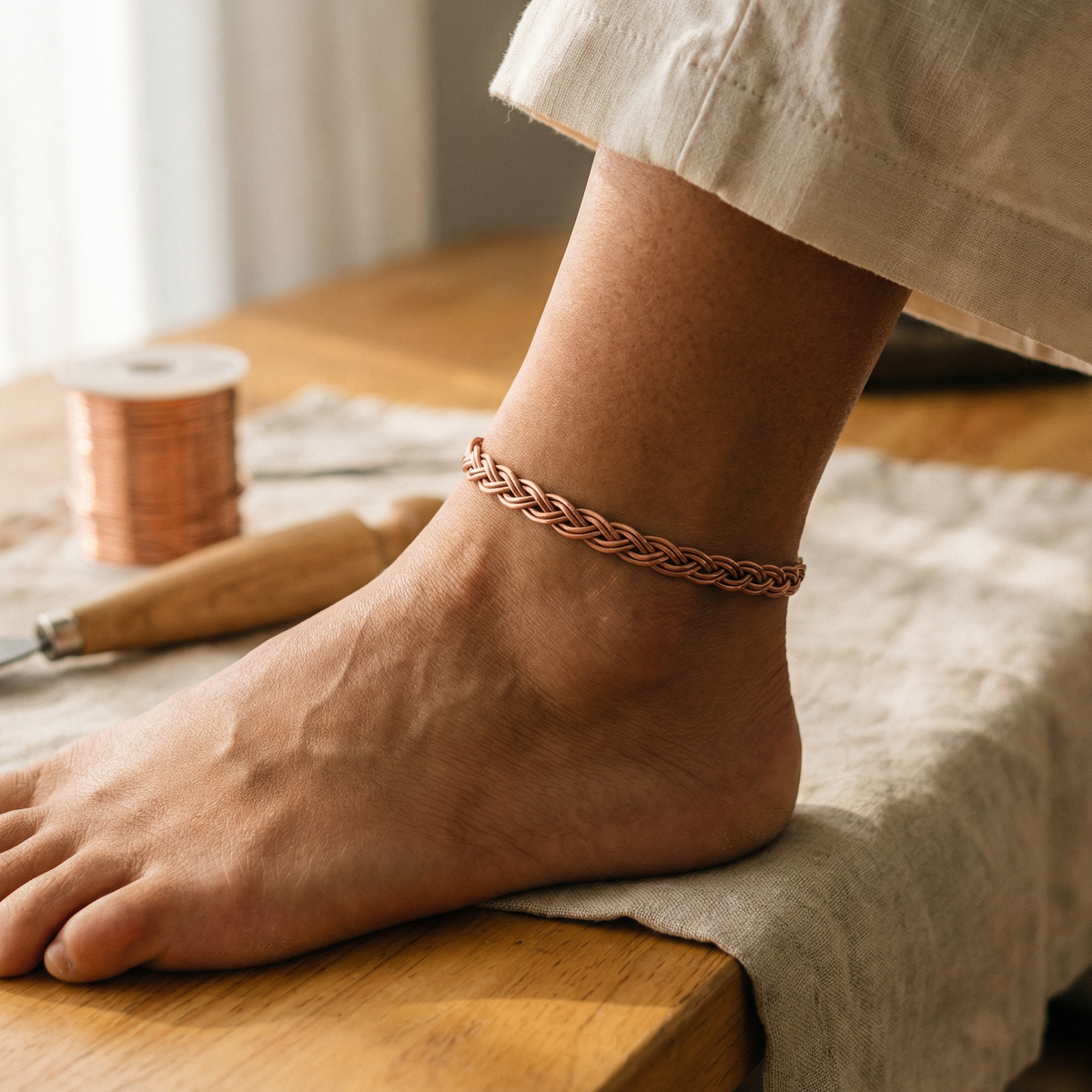 Lucia & Mila Copper Anklet - Ford