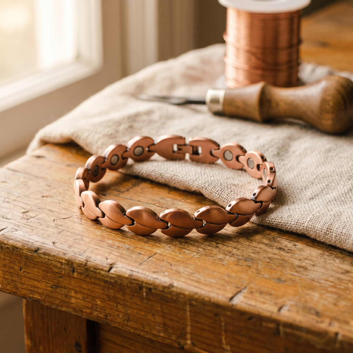 Lucia & Mila Copper Anklet - Marsh