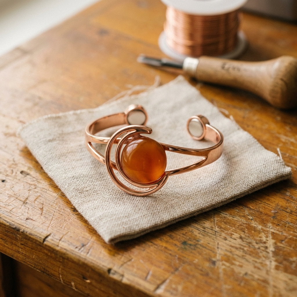 Lucia & Mila Copper Bracelet - Orange