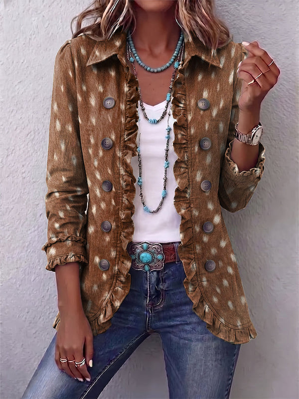 Pasqualina | Animal Print Jacket with Ruffles