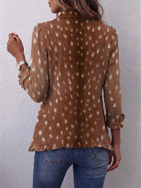 Pasqualina | Animal Print Jacket with Ruffles