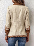 Iolanda | Embroidered Floral Jacket with Ruffles