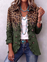 Nunzia | Green Leopard Blazer with Ruffles
