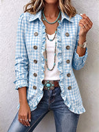 Carmela | Gingham Jacket with Ruffles